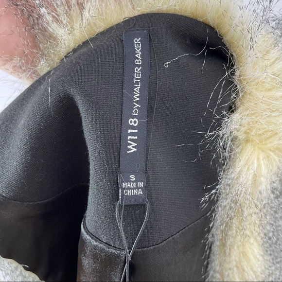 W118 by Walter Baker Cropped Faux Fur Vest with Tie NWOT - Picture 7 of 11